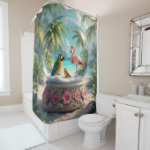 Rideaux De Douche globe tropical en verre (En situation)