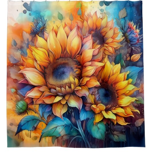 Rideaux De Douche Gloire de Tournesol (Devant)