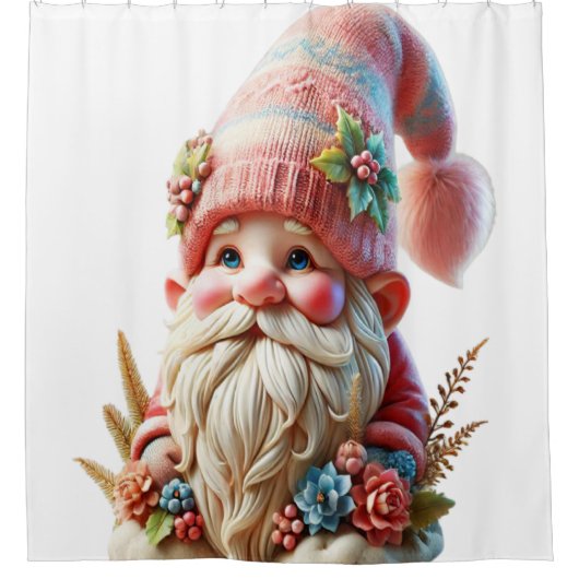 Rideaux De Douche Gnome en fleurs (Devant)