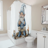 Rideaux De Douche Gnome et saison d'hiver (En situation)