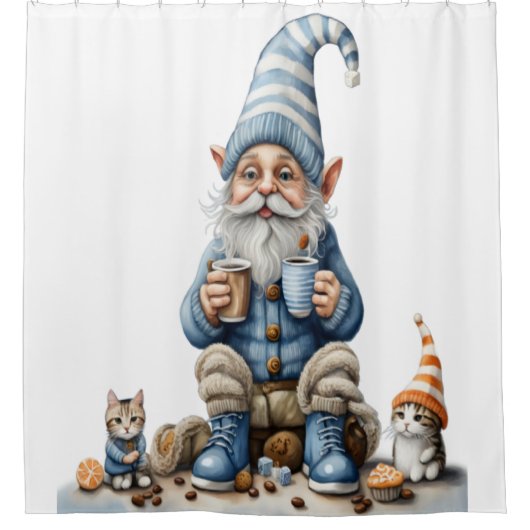 Rideaux De Douche Gnome et saison d'hiver (Devant)