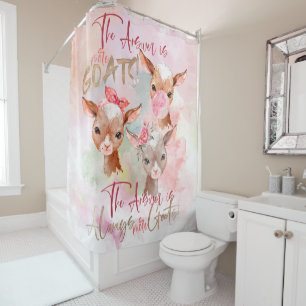 Rideaux De Douche GOAT ART   La réponse est PLUS de chèvres Aquarell