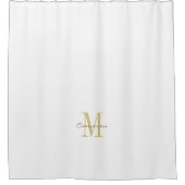 Rideaux De Douche Gold blanc initial et nom personnalisé (Devant)