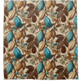 Rideaux De Douche Gold Brown Turquoise Cacao Pattern (Devant)