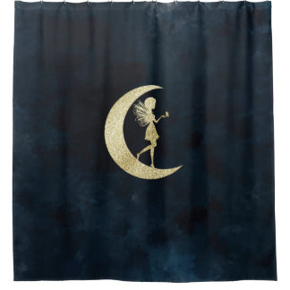 Rideaux De Douche Gold Fairy Moon Night Sky
