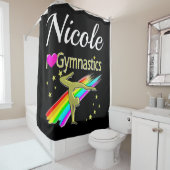 RIDEAUX DE DOUCHE GOLD GLITZY J'AIME GYMNASTICS CONCEPTION CUSTOMISÉ (En situation)