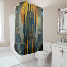 Gold Laced Midnight Art Deco Skyscraper