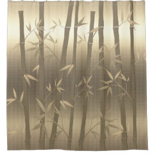 Rideaux De Douche Gold Look Bamboo Plante Nature