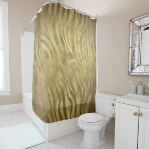 Rideaux De Douche Gold Luxueux Zebra Jungle Safari Glam