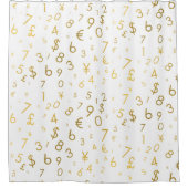 Rideaux De Douche Gold Luxury Numéros & Devise Symboles Motif (Devant)