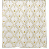 Rideaux De Douche Gold & white art-deco seamless pattern 3 (Devant)