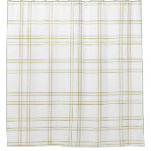 Rideaux De Douche Gold & White Minimal moderne Plaid Motif propre (Devant)