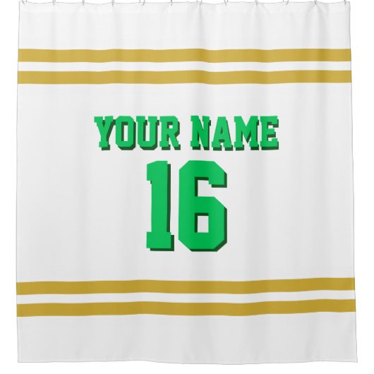 Rideaux De Douche Gold White Stripes Sports Jersey (Devant)