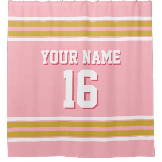 Rideaux De Douche Gold White Stripes Sports Jersey (Devant)