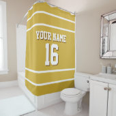 Rideaux De Douche Gold White Stripes Sports Jersey (En situation)