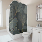 Rideaux De Douche Golden Ginkgo : Luxueux Déco Floral. (En situation)