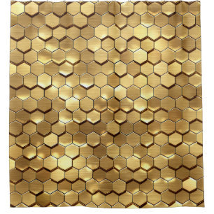 Rideaux De Douche Golden Honeycomb 3D Render Texture