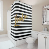 Rideaux De Douche Golden London Stripes (En situation)