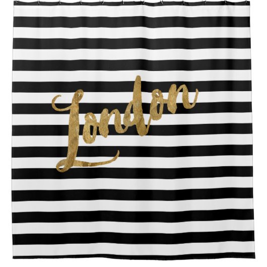 Rideaux De Douche Golden London Stripes (Devant)