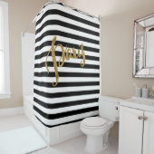 Rideaux De Douche Golden Paris Stripes (En situation)