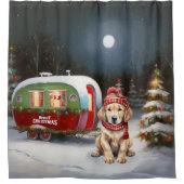 Rideaux De Douche Golden Retriever Caravan Christmas Adventure (Devant)