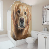 Rideaux De Douche Golden Retriever Chien sur (En situation)