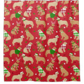 Rideaux De Douche Golden Retriever de Noël (Devant)