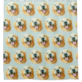 Rideaux De Douche Golden retriever de sourire dans l'aquarelle (Devant)