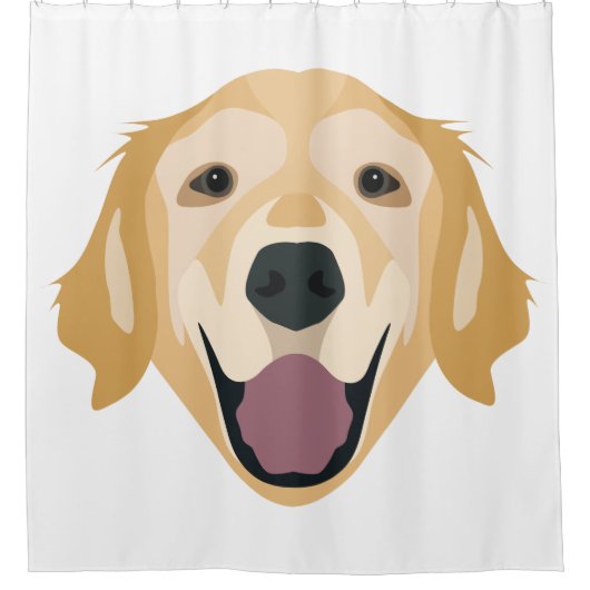 Rideaux De Douche Golden retriever d'illustration (Devant)