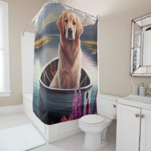 Rideaux De Douche Golden Retriever sur une pagaie : une aventure Pit