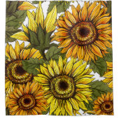 Rideaux De Douche Golden Rustic Country Sunflower Garden (Devant)
