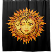 Rideaux De Douche Golden Sun Moon Boho Goddess | Celestial Mandala (Devant)