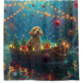 Rideaux De Douche Goldendoodle Noël Festive Voyage (Devant)