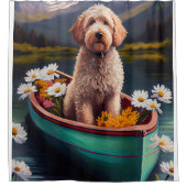Rideaux De Douche Goldendoodle on a Paddle : Une aventure Pittoresqu (Devant)