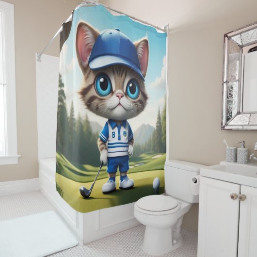Rideaux De Douche Golf Cat (En situation)