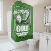 Rideaux De Douche Golf Club NAME Pro Golfer Player Personnalisé (En situation)