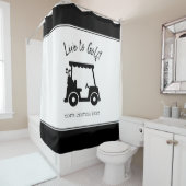 Rideaux De Douche Golf Panier Live to Golf | Blanc Golfeur personnal (En situation)