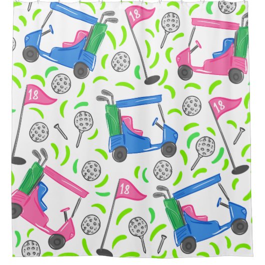 Rideaux De Douche Golf rose bleu (Devant)