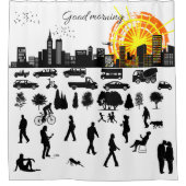 Rideaux De Douche Good Morning, City drôle, positif, unique (Devant)