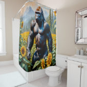 Rideaux De Douche Gorille Ape Dans Un Champ De Tournesol (En situation)