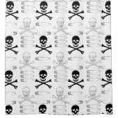 Rideaux De Douche Goth Grunge Skuls Bones and Safety Pins (Devant)