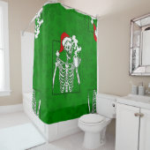 Rideaux De Douche goth noël crâne squelette de café (En situation)