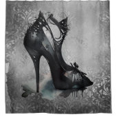 Rideaux De Douche Goth Vogue Grunge | Turquoise Splash Stiletto haut (Devant)