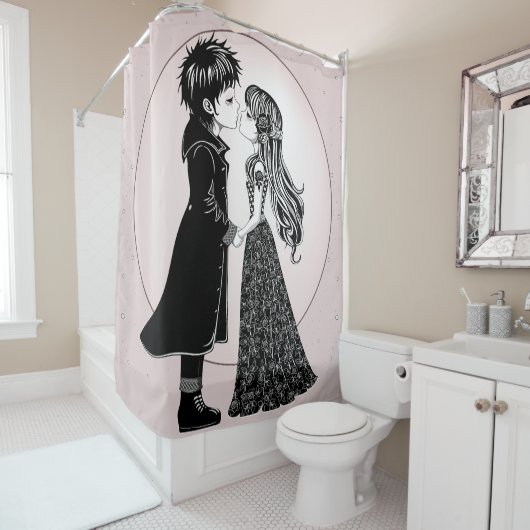 Rideaux De Douche Gothique Emo Enfants Kiss Valentine's Day (En situation)