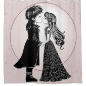 Rideaux De Douche Gothique Emo Enfants Kiss Valentine's Day (Devant)