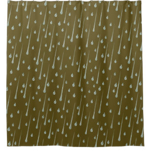Rideaux De Douche Gouttes de pluie qui tombent Journée pluvieuse mig
