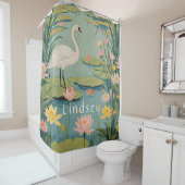 Rideaux De Douche Grace de Serenity : Lily Pond Swan (En situation)