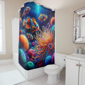 Rideaux De Douche "Graceful Clowfish Coral Reef Art" (En situation)