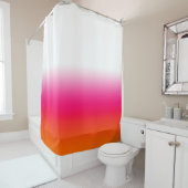 Rideaux De Douche Gradient blanc rose et orange (En situation)