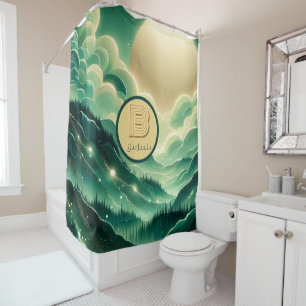 Rideaux De Douche Gradient Emerald Kelly Parties scintillant verte M